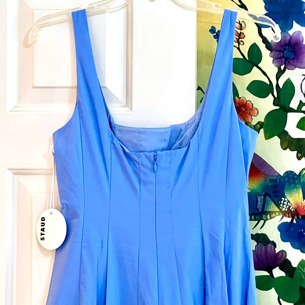 NWT Staud Wells Midi Dress Cornflower 🌟 Very Rare 🌟 - Picture 13 of 14